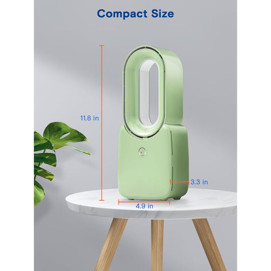 Misopily 11.8” Bladeless Desk Fan – Quiet USB Table Fan with 3 Speeds, Touch Control & 5‑Color LED Light for Home, Office, Bedroom