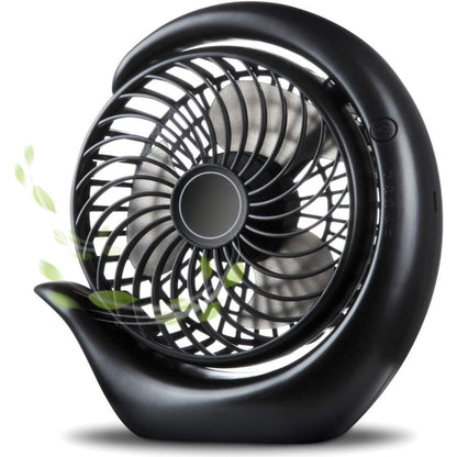 Misopily Portable 6.2″ Rechargeable Desk Fan – 3-Speed USB/Battery Power, 3600 mAh, Up to 24 hrs Runtime, 180° Adjustable Rotation for Home & Office