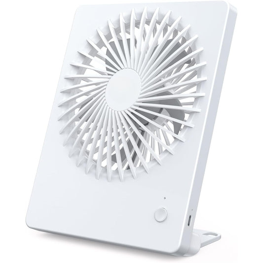 Misopily Rechargeable 2000mAh Desk Fan – Ultra‑Quiet 3‑Speed Portable Fan with 180° Tilt, Folding Design for Home, Office & Camping