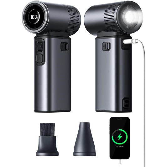 Misopily Portable Handheld Fan Ultra2 – 100‑Speed Turbo, 9,000 mAh Rechargeable with 18W Power Bank, Flashlight & Metal Shell (Travel, Outdoor, Camping)