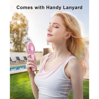 Misopily Handheld USB Rechargeable Mini Fan – 2‑Speed Portable Personal Cooling Fan for Home, Office, Travel & Outdoor Use