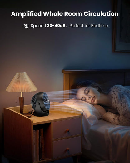 Misopily 5-Inch Portable Desk Fan – 3-Speed Adjustable Table Air Circulator with 360° Tilt for Home, Office, Dorm & Kitchen Cooling