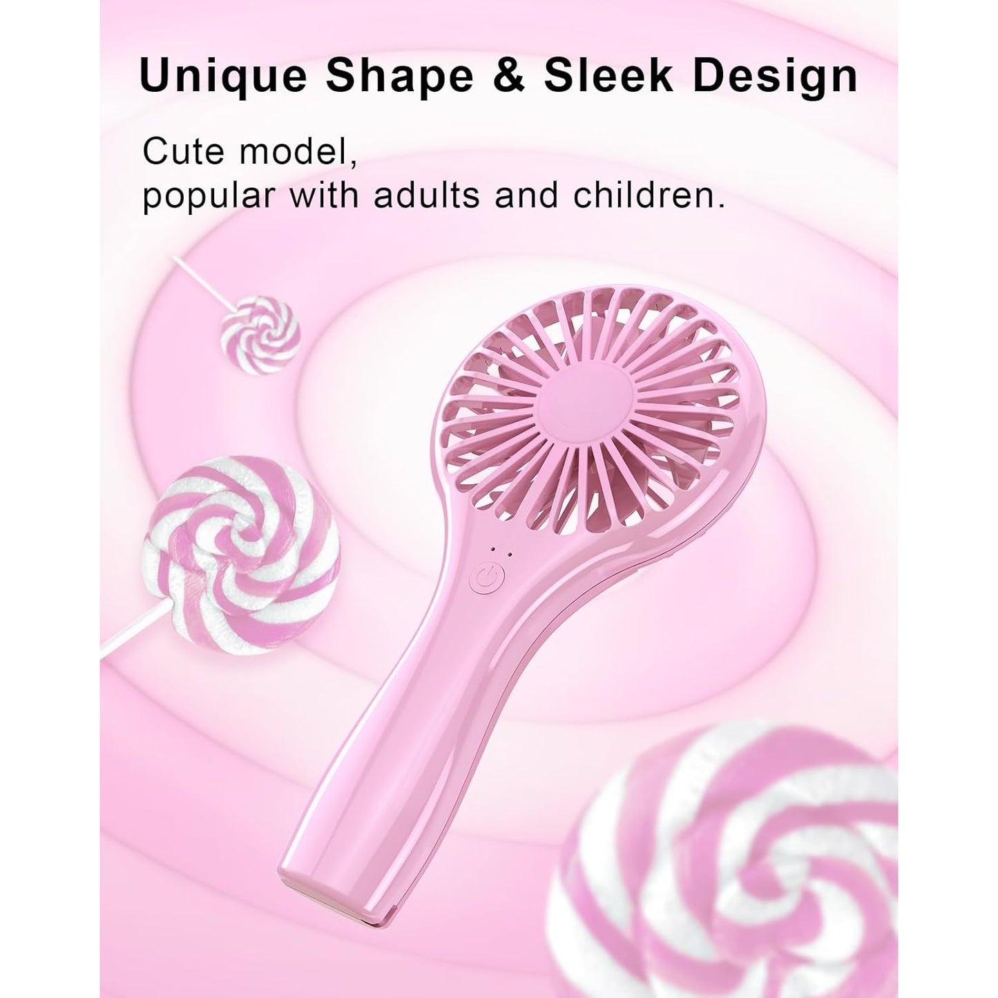 Misopily Handheld USB Rechargeable Mini Fan – 2‑Speed Portable Personal Cooling Fan for Home, Office, Travel & Outdoor Use