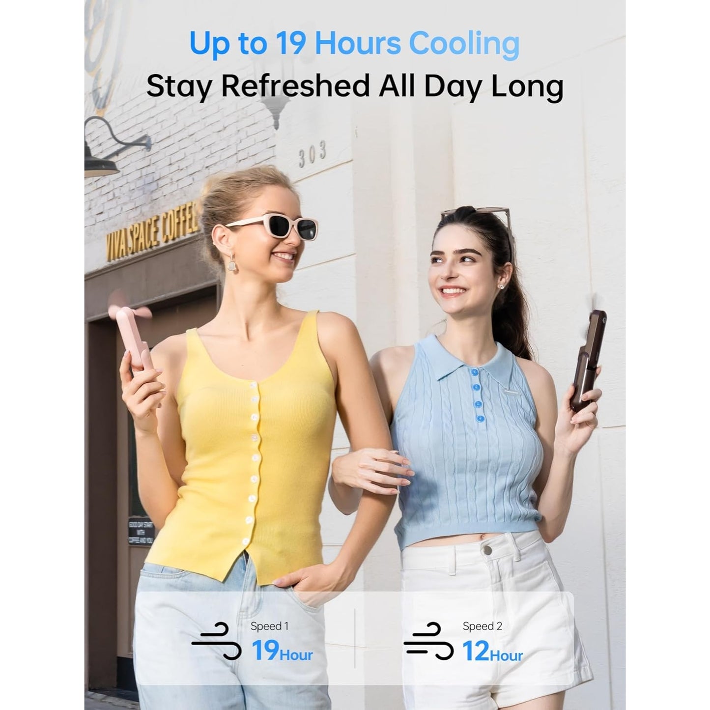 Misopily 3‑in‑1 USB Rechargeable Mini Handheld Fan with Power Bank & Flashlight – Pocket Size for Travel, Summer & Gifts