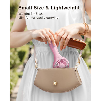 Misopily Handheld USB Rechargeable Mini Fan – 2‑Speed Portable Personal Cooling Fan for Home, Office, Travel & Outdoor Use