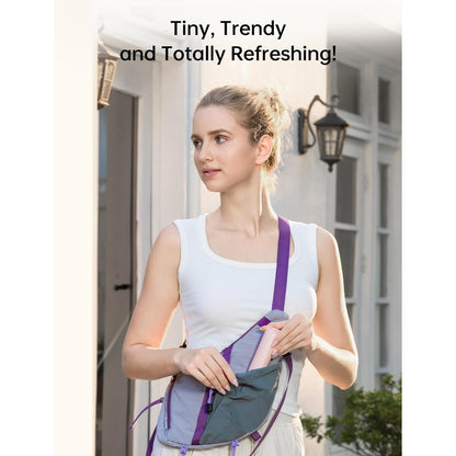 Misopily 3‑in‑1 USB Rechargeable Mini Handheld Fan with Power Bank & Flashlight – Pocket Size for Travel, Summer & Gifts