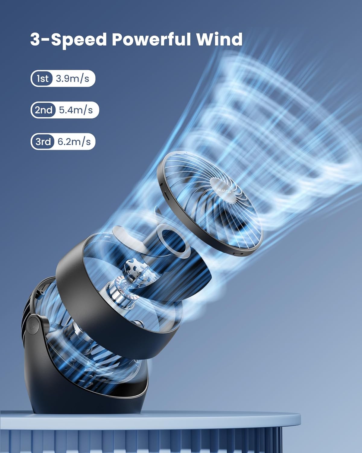 Misopily 5-Inch Portable Desk Fan – 3-Speed Adjustable Table Air Circulator with 360° Tilt for Home, Office, Dorm & Kitchen Cooling