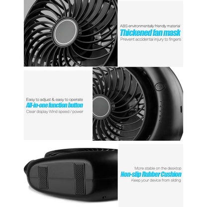 Misopily Portable 6.2″ Rechargeable Desk Fan – 3-Speed USB/Battery Power, 3600 mAh, Up to 24 hrs Runtime, 180° Adjustable Rotation for Home & Office