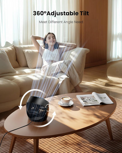 Misopily 5-Inch Portable Desk Fan – 3-Speed Adjustable Table Air Circulator with 360° Tilt for Home, Office, Dorm & Kitchen Cooling