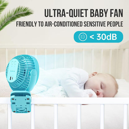 Misopily Clip‑On & Rechargeable 12,000 mAh Battery Fan with LED Light – Up to 65 Hrs Runtime, 360° Swivel for Camping, Tent, Desk