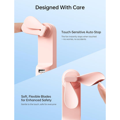 Misopily 3‑in‑1 USB Rechargeable Mini Handheld Fan with Power Bank & Flashlight – Pocket Size for Travel, Summer & Gifts