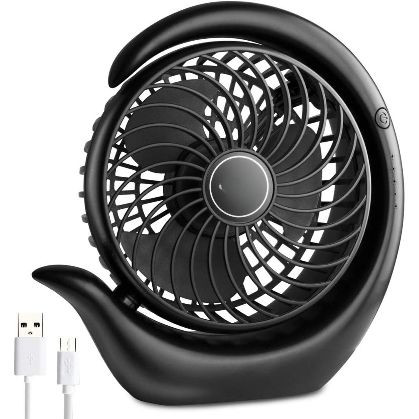 Misopily Portable 6.2″ Rechargeable Desk Fan – 3-Speed USB/Battery Power, 3600 mAh, Up to 24 hrs Runtime, 180° Adjustable Rotation for Home & Office