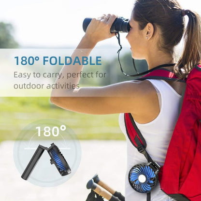 Misopily Ultra‑Portable 10,400 mAh Rechargeable Handheld Fan with Dual Battery Packs – Up to 40 Hours Runtime, Foldable Travel Design